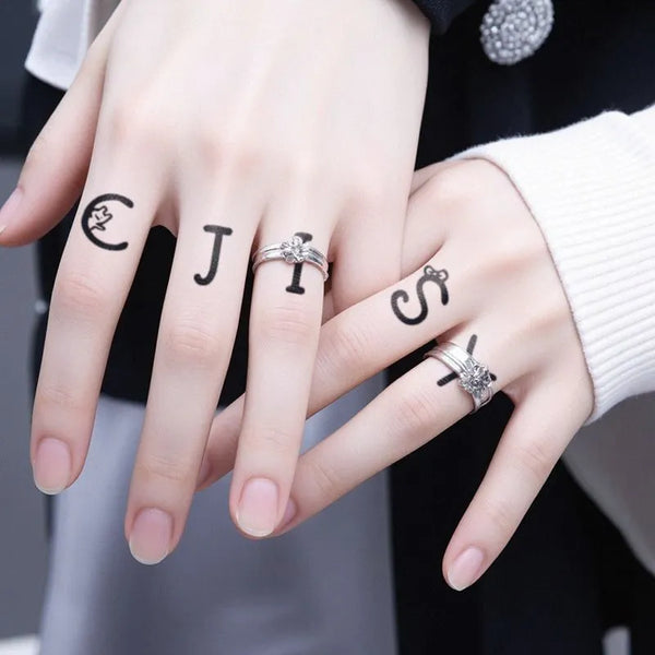 2pcs Lettering Temporary Body Tattoo Stickers