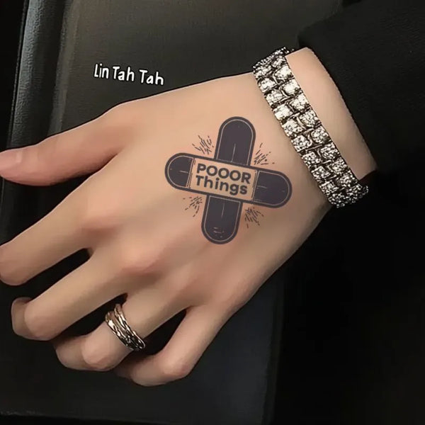 2pcs Viral Cryptic Word Temporary Body Tattoo Stickers