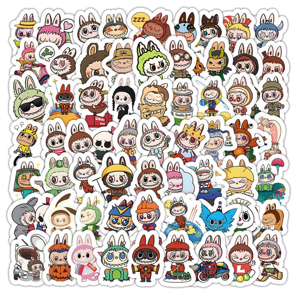 103pcs not repeated cartoon labubu  waterproof sticker