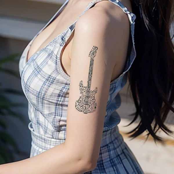 2pcs Piano Whisper Temporary Body Tattoo Stickers