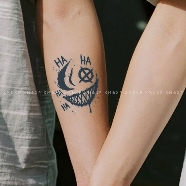 2pcs Joker's Grin Temporary Body Tattoo Stickers