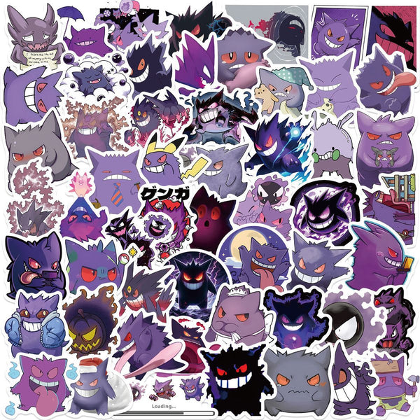 55pcs not repeated Pokemon Gengar waterproof sticker