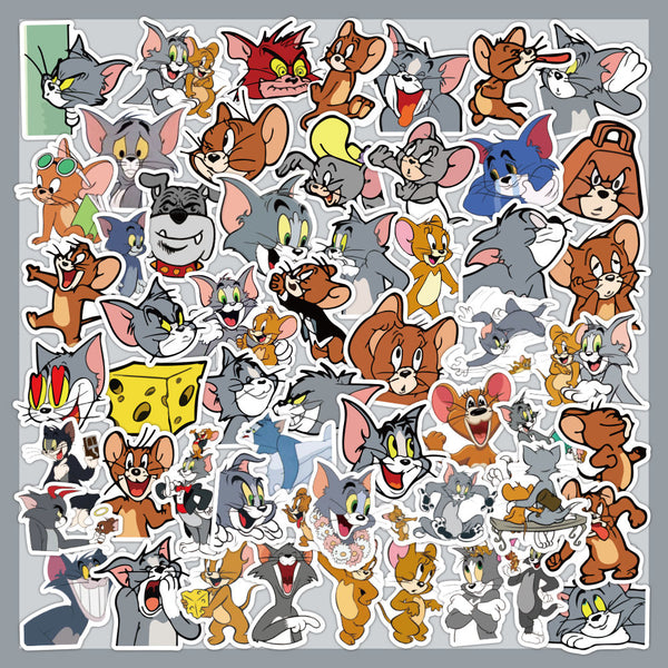60pcs not repeated cartoon tom and jerry waterproof sticker