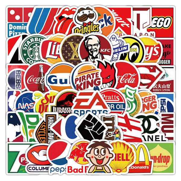 103pcs not repeated brand logo  waterproof sticker