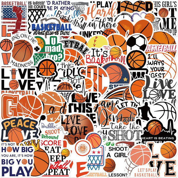 50pcs not repeated creative basketball waterproof sticker