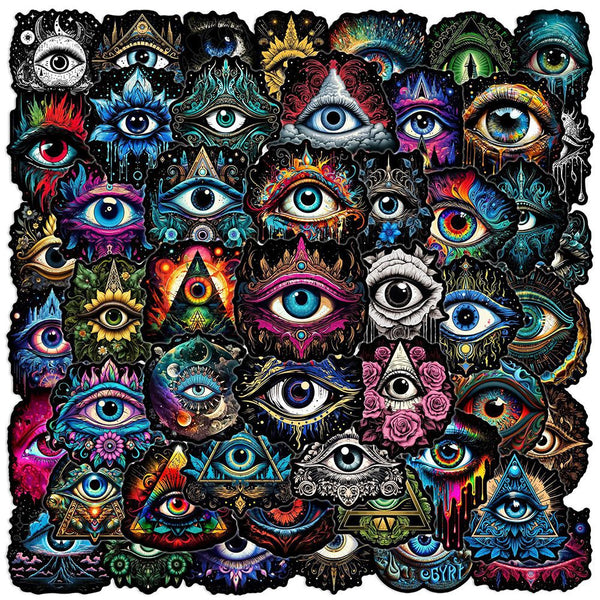 50pcs not repeated Gothicism eyes waterproof sticker