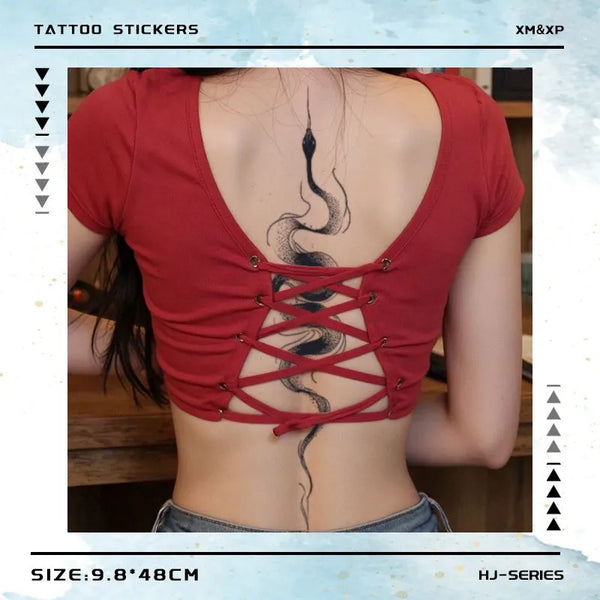 2pcs Spiritual Snake Temporary Body Tattoo Stickers