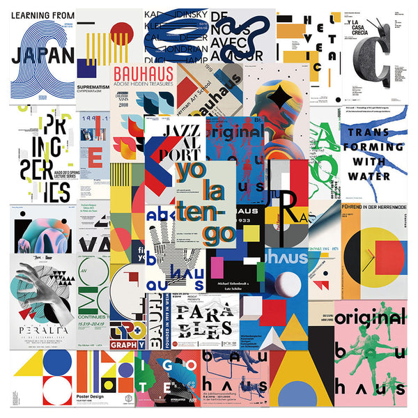 40pcs not repeated Bauhaus avant-garde art waterproof sticker