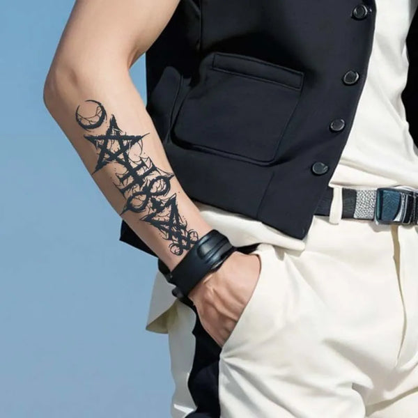 2pcs Words of Magic Symbol Temporary Body Tattoo Stickers