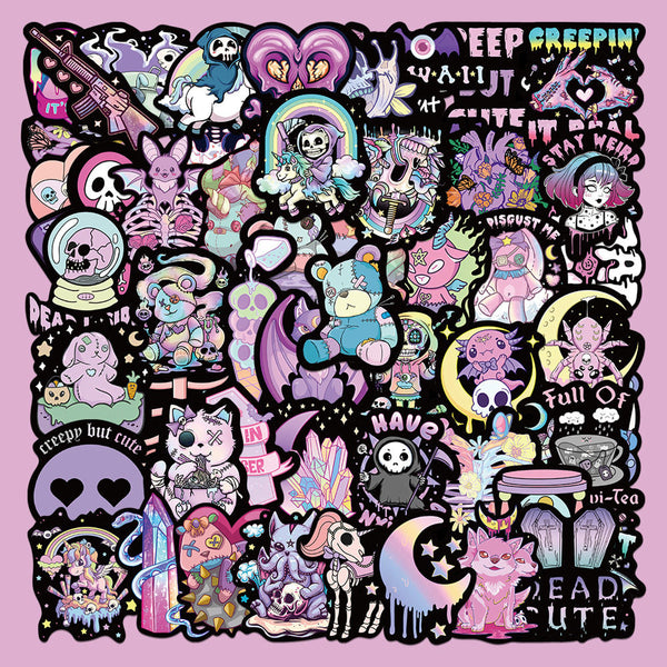 56pcs not repeated Gothicism dark cool girl waterproof sticker