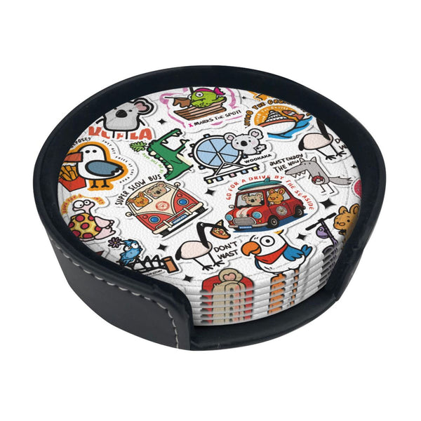 Leather Coaster 6PCS